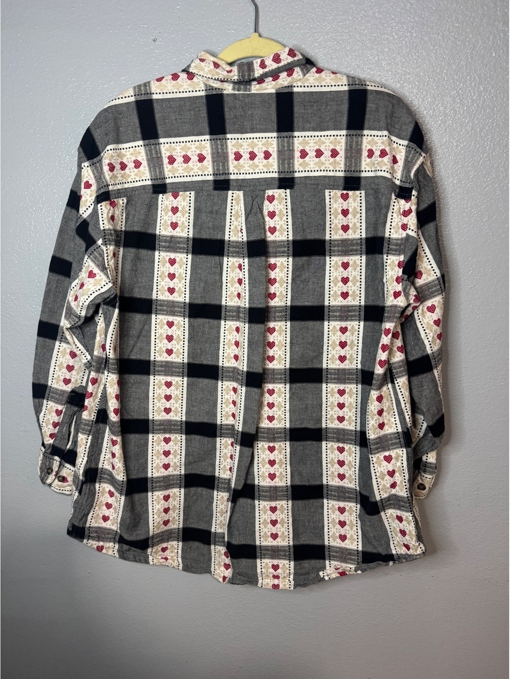 Vintage Krazy Kat Heart Plaid Button Up Shirt Women’s Size 18/20 Cotton - Picture 5 of 6